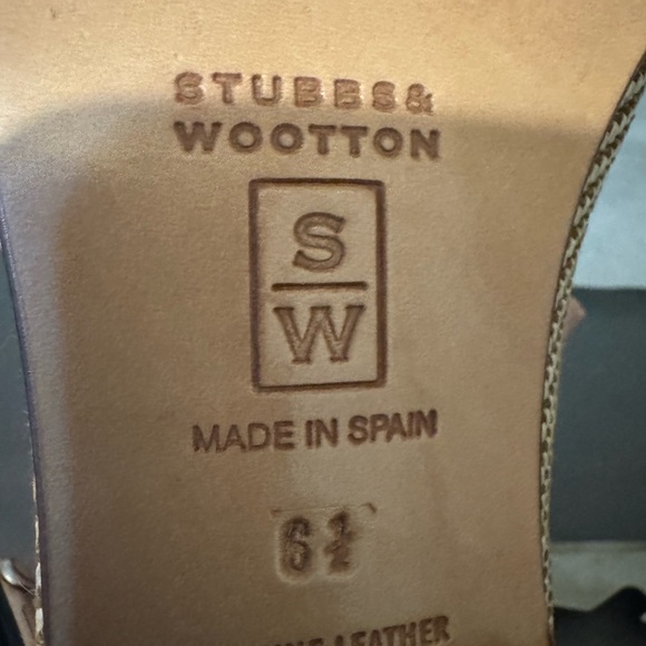 Stubbs and Wooton straw raffia crab embroidered Loafers Sz 6.5. - Picture 6 of 9